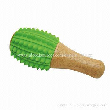Silicone meat hammer, rubber wood handle, Φ8.9cmx20cm